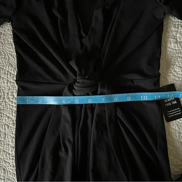 NWT Express Plunging Knot Front Maxi Dress Black Women’s XXS - Picture 10 of 11